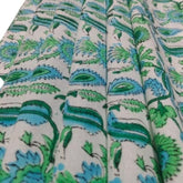 Flower Fabric Block Print – Indian Voile Cotton Floral Lightweight Soft Jaipuri Fabric By The Yard